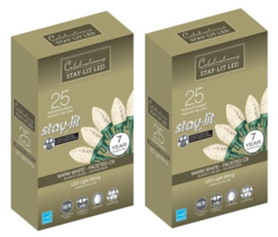 Celebrations Gold LED C9 Warm White 25ct String Christmas Lights 16&#39; ft, 2-BOXES - £18.38 GBP