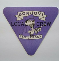 Bon Jovi Backstage Pass Gangster With Gun Original 1989 Rock Concert Purple Crew - $12.83
