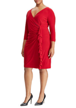New American Living Red Pleated Sheath Dress Size 20 W Women - £54.93 GBP