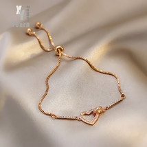 2021 Luxuriou Rose Gold Color Heart Women&#39;s Bracelets Korean Fashion Jewelry Unu - £9.84 GBP