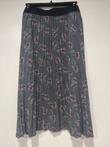 Lularoe Llr Jill Size Xl Gray Ruffle Skirt Floral Print And Black Band #588 - £28.42 GBP