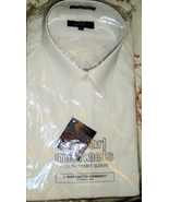 Men's Dress Shirt Short Sleeve Dress Shirt By Carl Michaels - White 15.5 - $12.00