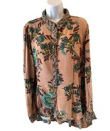 Lola P Shirt Womens Loose Fit Boho Tunic Blouse Longer Back Size Large - £15.25 GBP