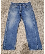 LEVI&#39;S 505 Mens Straight Leg Medium Wash Blue Jeans Size 36x29 Stretch S... - $26.06 CAD