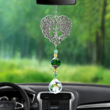 Heart-Shaped Tree of Life Glass Crystal Sun Catcher, Hanging Ornament, Gift - $16.82
