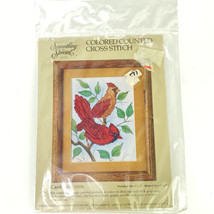 Vintage Colored Counted Cross Stitch Kit Cardinals 50256 5x7 Something Special - $24.31