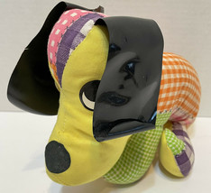 Rare Vintage Fair Carnival Plush Patchwork Puppy with Plastic Ears 11 In... - $24.48