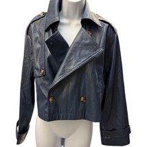 Mable Womens SZ S Faux Leather Moto button cropped jacket sold at revolve  - $611.96 MXN