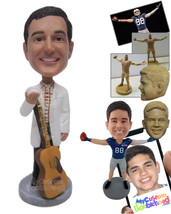 Personalized Bobblehead Dentist Guitar Player Holding A Denture Prop - Musicians - £72.74 GBP