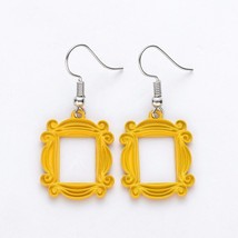 DCARZZ Friends TV Show Earrings Peephole Frame Yellow Earring Party Trendy Jewel - £7.71 GBP