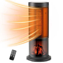 17 Inch 1500W Portable Tower Space Heater with 135° Oscillation-Black - $110.05