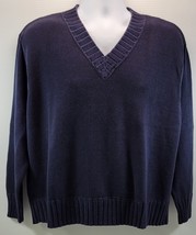 L) Elisabeth by Liz Claiborne Woman Blue Pullover Cotton Sweater Size 1 - £9.34 GBP
