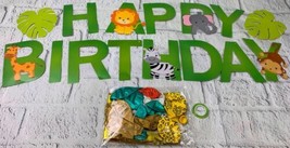 Jungle Theme 1st Birthday Decorations Animals Safari Balloons Banner - £22.56 GBP