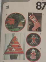 Simplicity Pattern 8721 Christmas Tree Card Holder, Santa, Stocking &amp; Ornaments  - £4.59 GBP