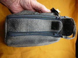(EL500-1) Genuine warthog hide leather toiletry bathroom travel golf carry bag - £125.58 GBP