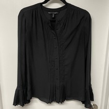 White House Black Market Button Up Blouse Pleated Semi Sheer Womens 2/XS... - £9.34 GBP