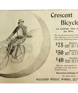 Crescent Bicycles 1894 Advertisement Victorian Bikes Western Wheel #1 AD... - $24.99