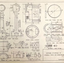 McGill University Auto Piston 1965 Mechanical Drawing Print Engineering ... - $29.99