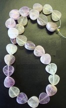 13mm Natural tri-color Fluorite hand cut flat heart jewelry beads 15&quot; St SB037 - £6.28 GBP