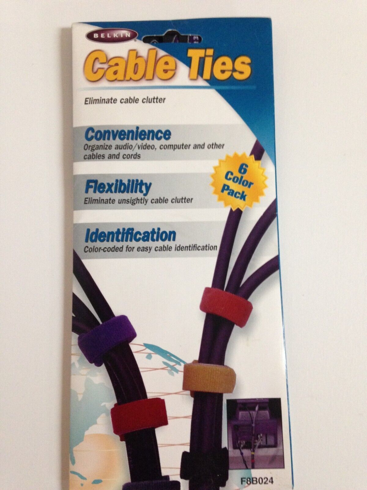 Belkin Cable Ties - 6 Colour Pack. Computer Audio Video - $2.11
