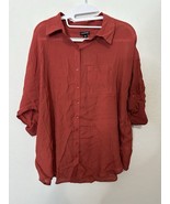 Torrid Red Long Sleeve Drop Shoulder Button Up Blouse Shirt Size Med/Lrg... - $675.07 MXN