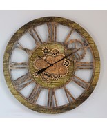 AMERICA LINE WALL CLOCK ROUND 36 INCH GOLD ANTIQUE - $471.70 CAD