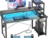 39.4&#39;&#39; Gaming Desk With Led And Storage Shelves, 39 Computer Desk With L... - $222.99