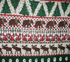 Tablecloth Forest Woodland ~ Christmas Colors &amp; Symbols Rectangular 72&quot; X 59&quot; - £14.78 GBP