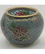 Vintage Miniature Chinese Cloisonne Small Bowl Hand Painted Enamel Floral - $34.11 CAD