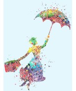 counted Cross stitch pattern mary poppins watercolor 172 * 229 stitches ... - $76.63 MXN