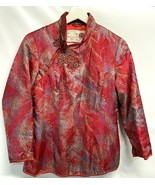 Peony Vintage Cardigan Asian Kimono Jacket 1950s Shanghai China Quilted S/M - $86.80 CAD