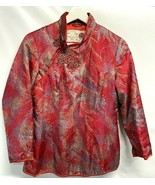 Peony Vintage Cardigan Asian Kimono Jacket 1950s Shanghai China Quilted S/M - £49.76 GBP