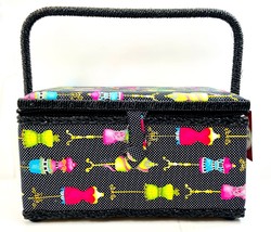 Allary Rectangle Sewing Basket with Pincushion and Organizer Tray, Multicolor  - £37.97 GBP