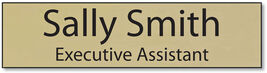NAME PLATE 2 X 10" GOLD OR SILVER W/ YOUR NAME &amp; TITLE DOUBLE STICK OR M... - $19.95