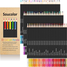 72-Color Colored Pencils for Adult Coloring Books, Soft Core, - $19.10