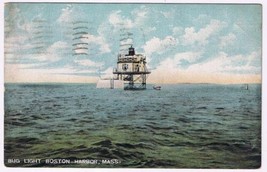 Postcard Bug Light Boston Harbor Massachusetts 1912 - £3.86 GBP
