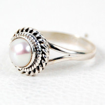 925 Sterling Silver Pearl Handmade Ring SZ H to Y Festive Gift Women RS-1043 - £19.77 GBP