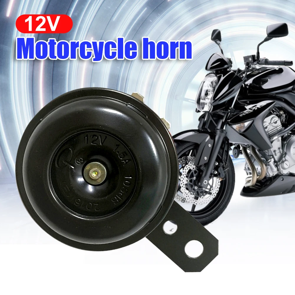 Universal Motorcycle Electric Horn Kit 12V 1.5A 105dB Waterproof Round Loud Ho - £12.68 GBP