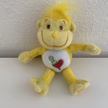 Care Bear Cousins Yellow Playful Heart Monkey 8&quot; Plush Stuffed Animal Toy 2005 - £12.72 GBP