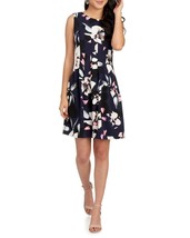 New Vince Camuto Navy Blue Floral Career Fit And Flare Dress Size 14 $128 - £57.32 GBP