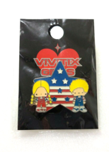 Patty＆Jimmy Vivitix Girls Pin Badge Sanrio British Flag Rare 2001' Very Rare - $31.90