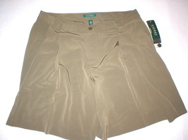 New Womens Office Dress Shorts 10 Olive Green Silky Ralph Lauren Work NW... - £100.59 GBP