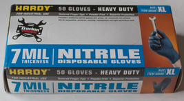 Hardy 7mil Nitrile Disposable Industrial Gloves - Powder-Free 50Pc Heavy... - £29.09 GBP