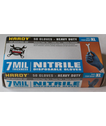 Hardy 7mil Nitrile Disposable Industrial Gloves - Powder-Free 50Pc Heavy... - £29.11 GBP