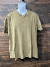 Polo Ralph Lauren Men&#39;s Medium T-Shirt V Neck Brown Green Pony Classic C... - $11.40