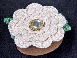 #3 Fancy Plastic Canvas Kit, Crocheted Flower, Decorative Button, Paper Mache Bo - £17.58 GBP