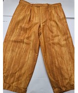 Virgola Uomo Cigar Couture Dress Pants Wood Grain Stripes Rolled Cuffs M... - €30,40 EUR