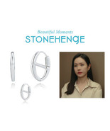 Stonehenge Link Silver Earrings K1576 Korean Jewelry Son Yejin - £140.99 GBP
