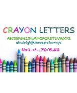 Crayon Letters Font | Crayon Digital font | Kids font | School font | Co... - $10.00