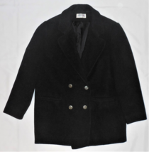 Vintage JG HOOK 100% Wool Peacoat Jacket Pea Coat BLACK Lined Double Breasted - £29.06 GBP